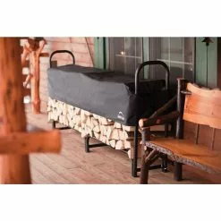 Shelterlogic Firewood Rack With Black Powder-Coated Finish And 2-Way Adjustable Polyester With Cover, 8 Ft -ShelterLogic Sales 330034147 AlternateImage3