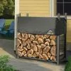 ShelterLogic Ultra Duty Firewood Rack With Cover - 4-ft - Black
