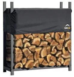 ShelterLogic Ultra Duty Firewood Rack With Cover - 4-ft - Black -ShelterLogic Sales 330034643 MainImage 001