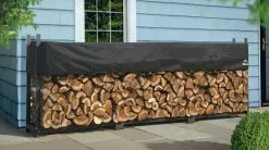 ShelterLogic Ultra Duty Firewood Rack With Cover - Black