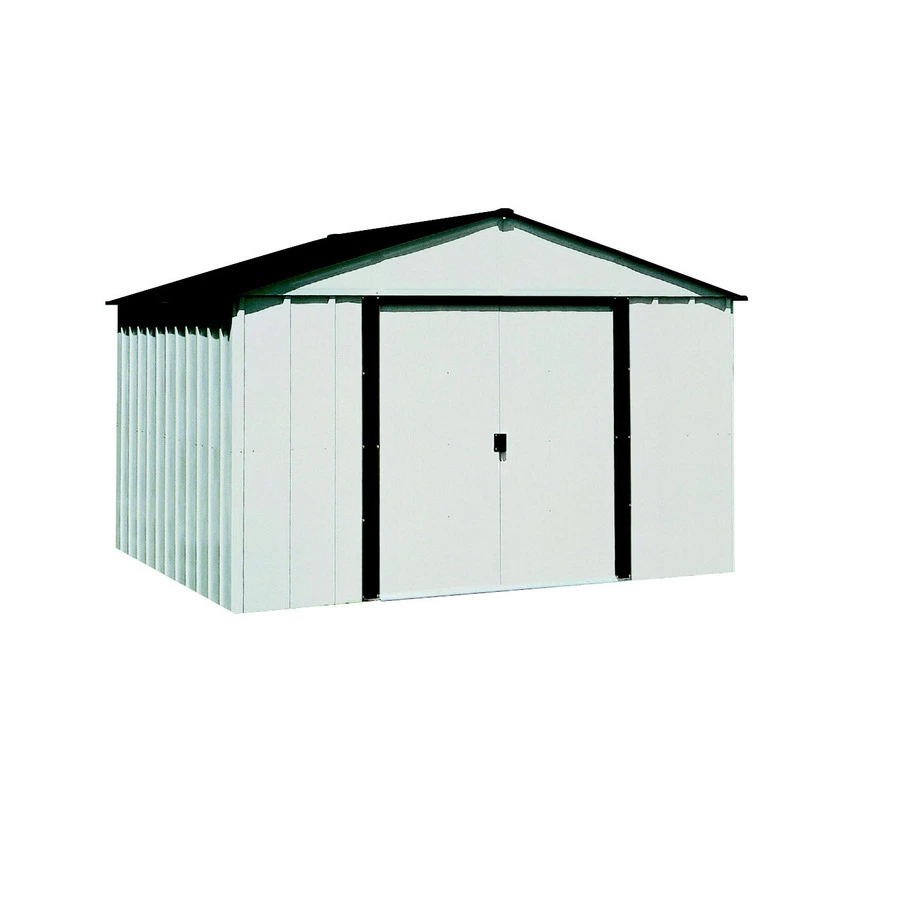 ShelterLogic Storage Shed With High Gable - 10-ft X 8-ft - Galvanized Steel - Eggshell/Coffee 3 ShelterLogic Storage Shed With High Gable - 10-ft X 8-ft - Galvanized Steel - Eggshell/Coffee